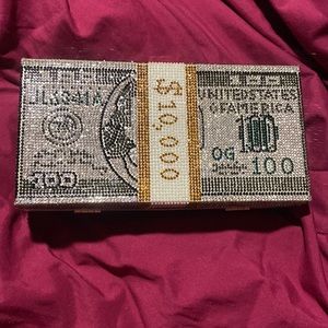 $10,000 band rhinestone clutch or bag NWOT